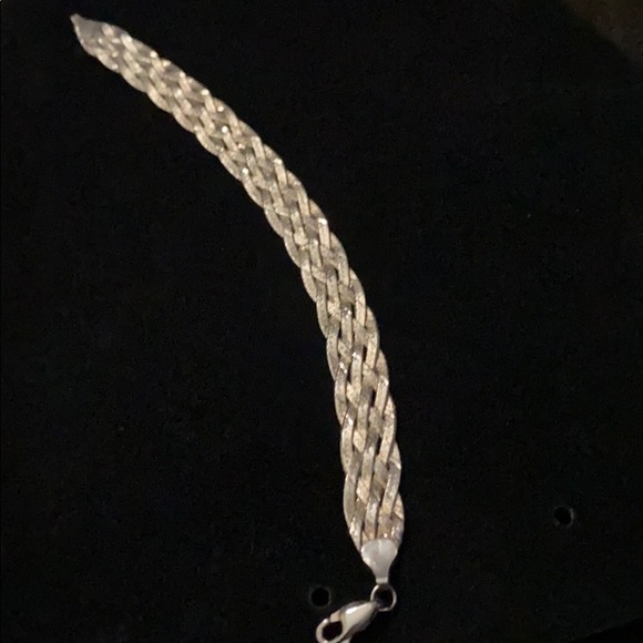 Sterling 7" Beautifully Braided Bracelet *Italy* - Picture 2 of 5